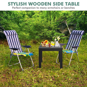 Wooden Square Side End Table Patio Coffee Bistro Table Indoor Outdoor