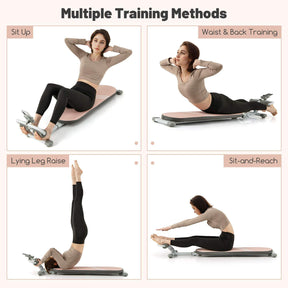 Sit Up Bench Foldable Home Gym Fitness Equipment w/Adjustable Angles & Length