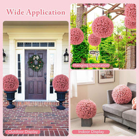 2 PCS Artificial Plant Topiary Balls Faux Eucalyptus Decoration 7 Layers Leaves