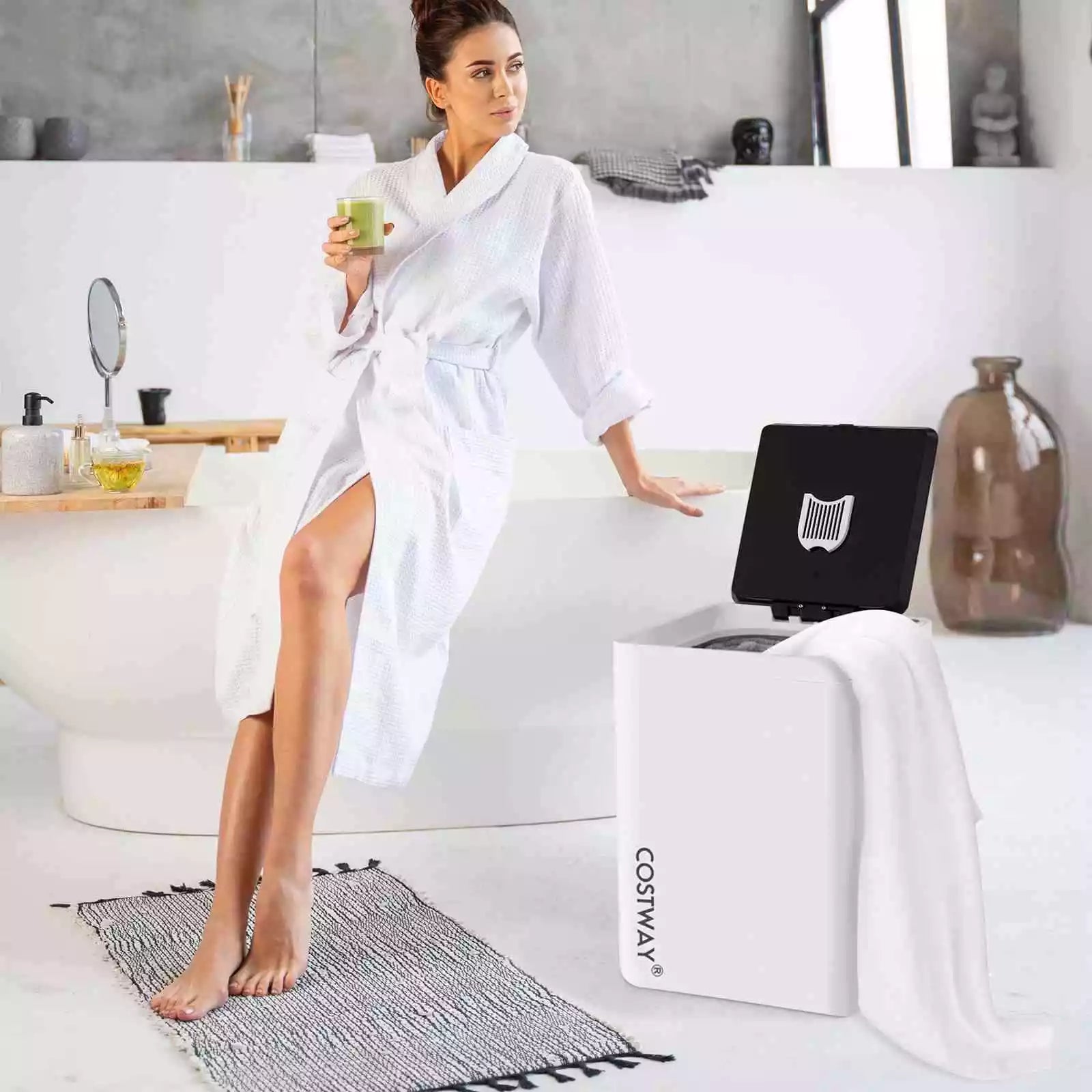 23L Large Spa Hot Towel Warmer for Bathroom 15-90Min Timer & Overheat Protection