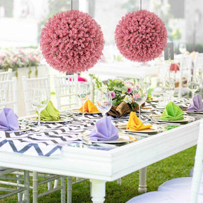 2 PCS Artificial Plant Topiary Balls Faux Eucalyptus Decoration 7 Layers Leaves