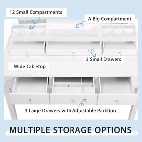 Vanity Table Set w/ Lighted Mirror Dressing Table Storage Organizer Dresser