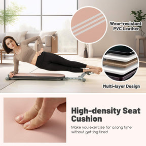 Sit Up Bench Foldable Home Gym Fitness Equipment w/Adjustable Angles & Length