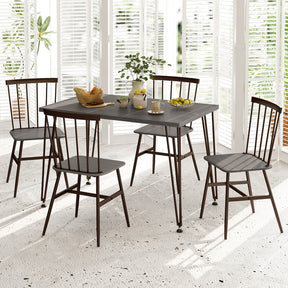 Giantex 5Pcs Dining Table Set for 4 Kitchen Dining Room Furniture w/Swivel Feet