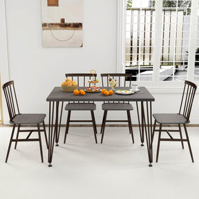 Giantex 5Pcs Dining Table Set for 4 Kitchen Dining Room Furniture w/Swivel Feet