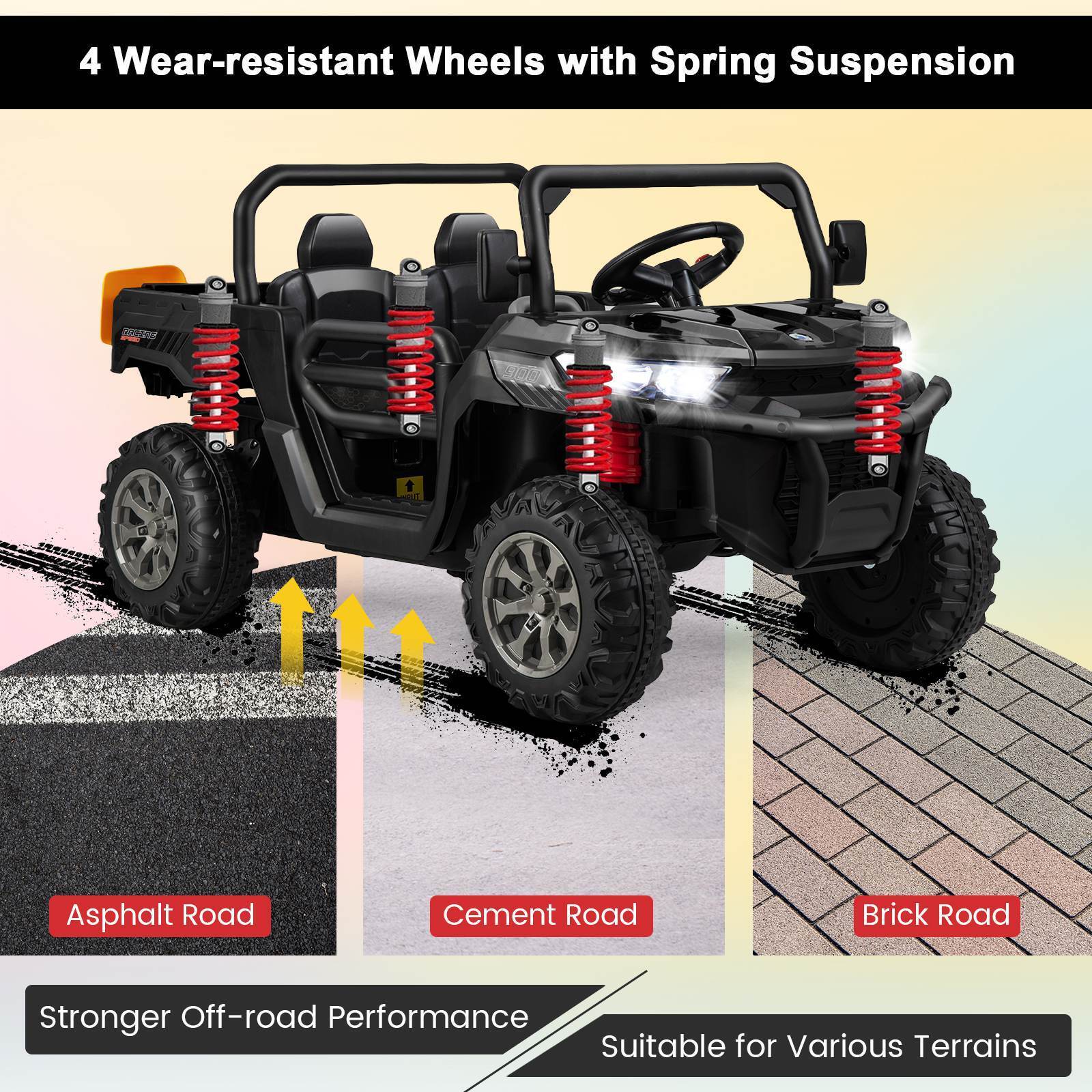 HONEY JOY 2-Seater Kids Ride On Dump Truck 12V Electric Tractor Remote Control