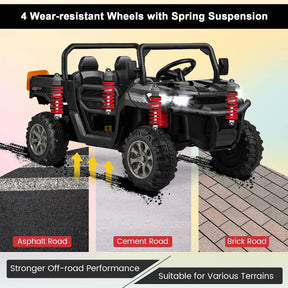 HONEY JOY 2-Seater Kids Ride On Dump Truck 12V Electric Tractor Remote Control