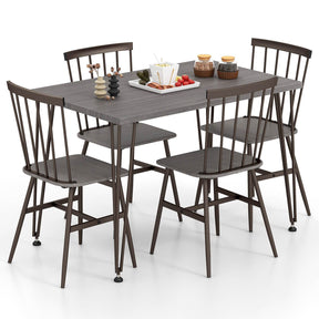 Giantex 5Pcs Dining Table Set for 4 Kitchen Dining Room Furniture w/Swivel Feet