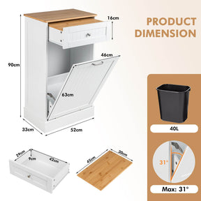 Giantex Kitchen Tilt Out Trash Bin Cabinet Trash Can Holder Pull-out Drawer