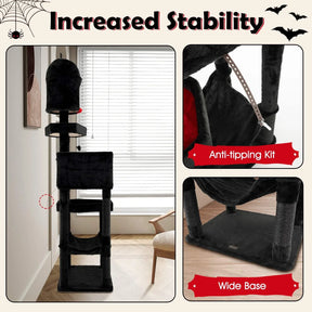 Gothic Cat Tree Indoor Extra Large Cat Tower w/ 2 Cat Condos & Scratching Posts