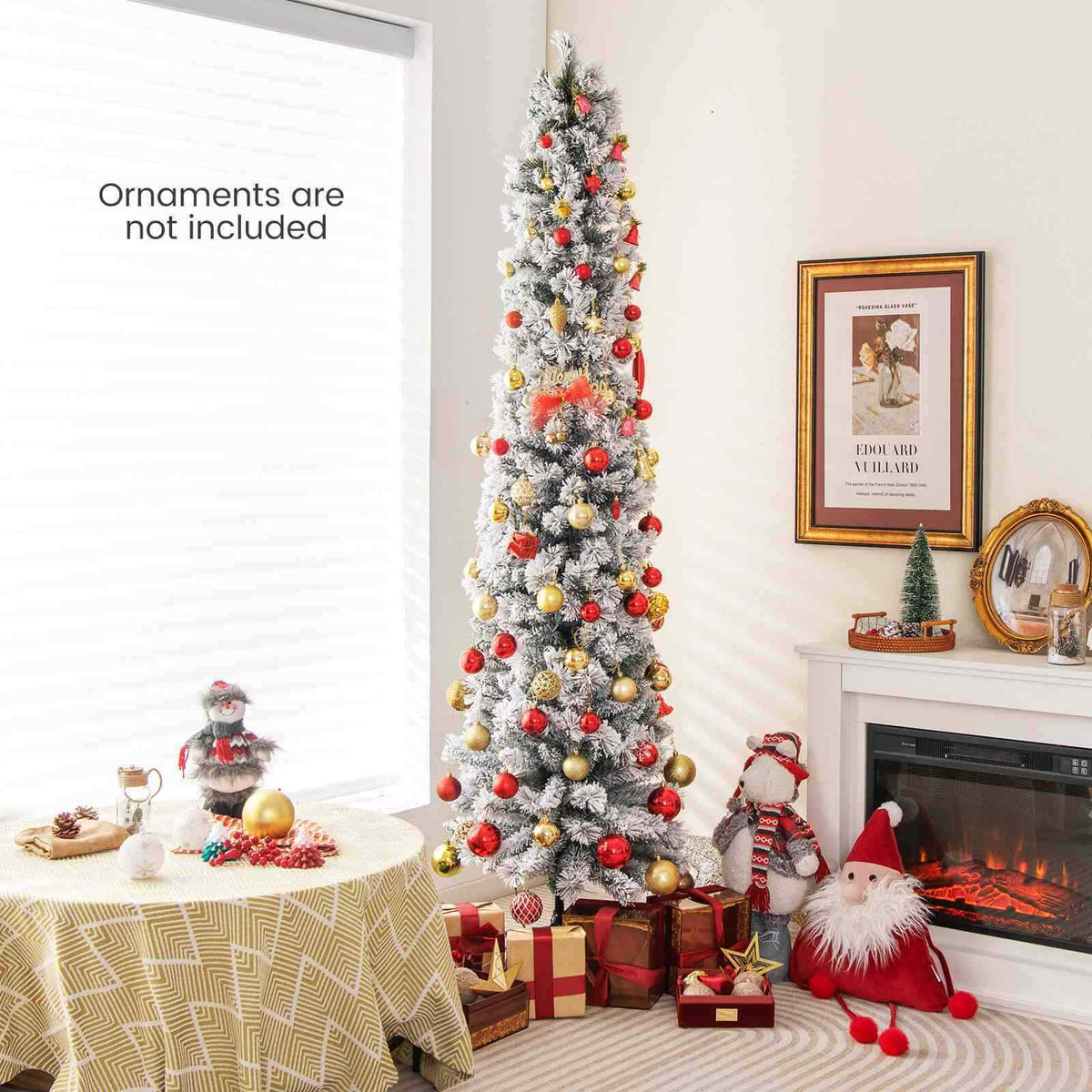 210 CM Pre-Lit Pine Needles Christmas Tree w/210 LED Lights & 466 Branch Tips