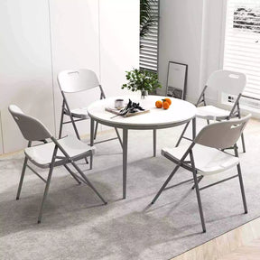 4 Pack Portable Seats w/ Metal Frame Stackable Folding Chairs for Indoor Outdoor