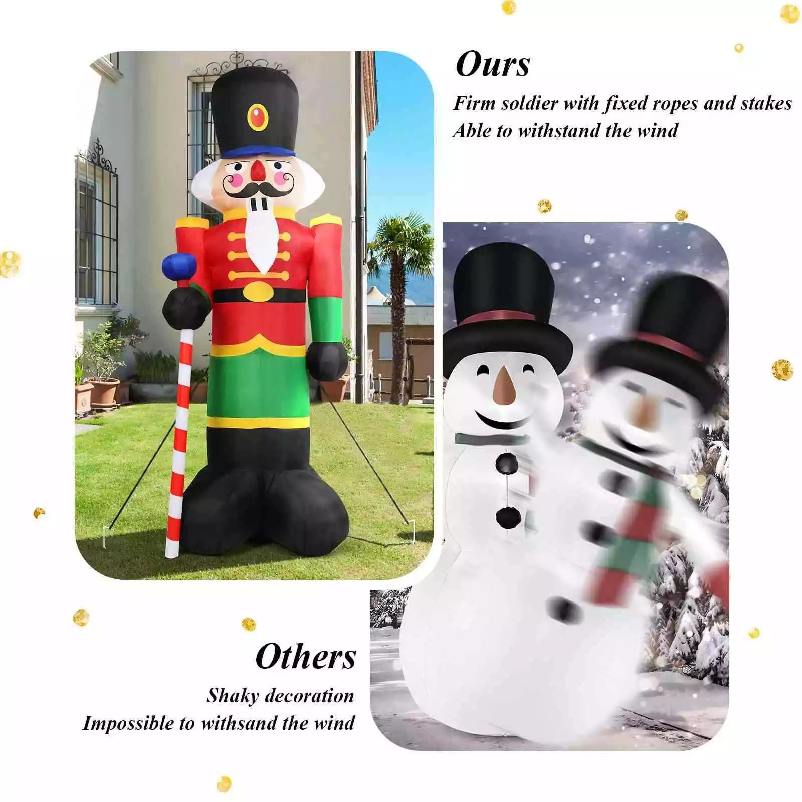 2.4M Inflatable Christmas Nutcracker Soldier Blow Up Xmas Decor Outdoor Party