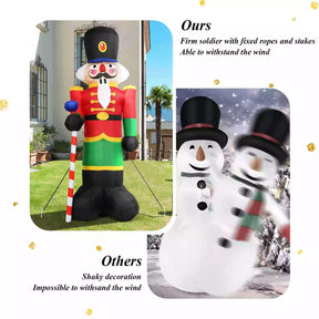 2.4M Inflatable Christmas Nutcracker Soldier Blow Up Xmas Decor Outdoor Party