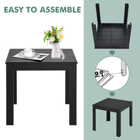 Wooden Square Side End Table Patio Coffee Bistro Table Indoor Outdoor