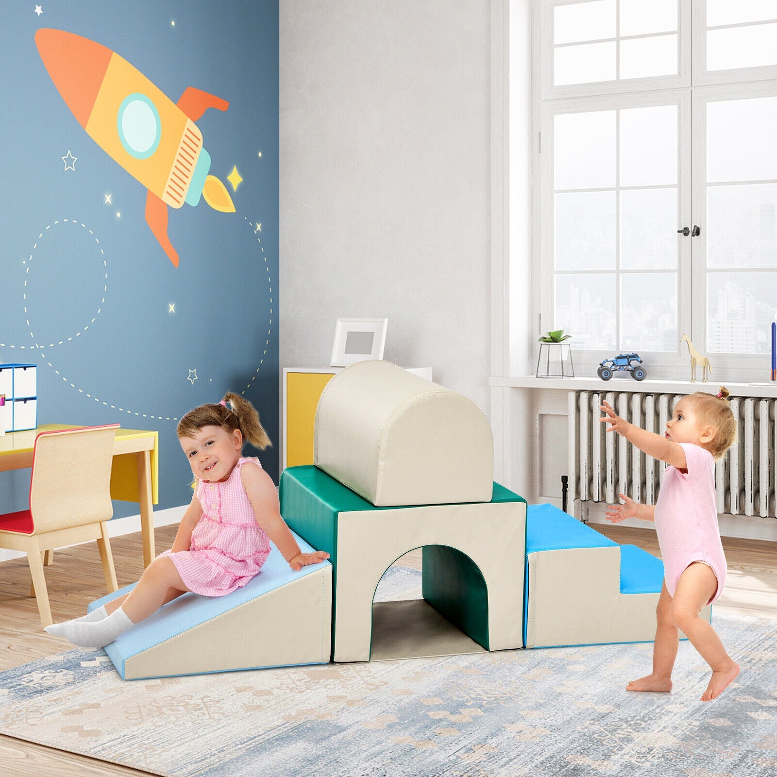 4-piece Single-Tunnel SoftZone Climb Crawl Activity Play Set Toddler Kid