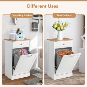 Giantex Kitchen Tilt Out Trash Bin Cabinet Trash Can Holder Pull-out Drawer