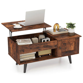 Lift up Coffee Table w/ Storage Flip Top Coffee Table Hidden Compartment Cabinet