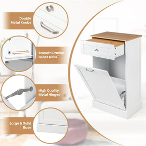Giantex Kitchen Tilt Out Trash Bin Cabinet Trash Can Holder Pull-out Drawer