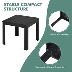 Wooden Square Side End Table Patio Coffee Bistro Table Indoor Outdoor