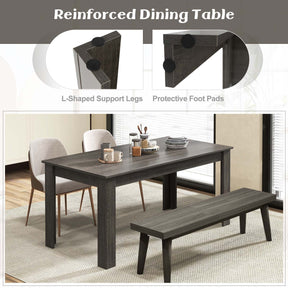 Giantex 160 CM Rectangular Dining Table with Sturdy Legs