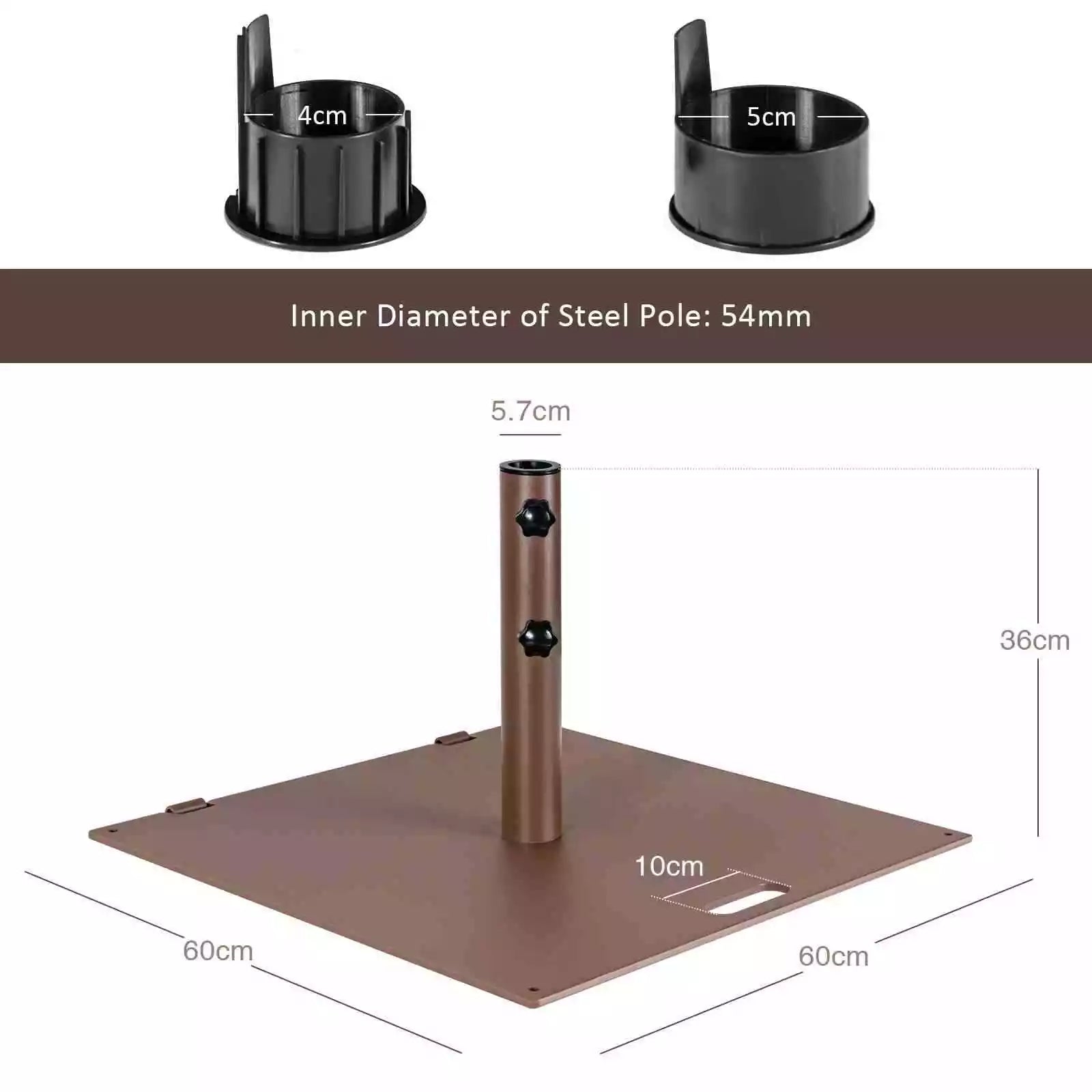 Giantex 23kg Outdoor Umbrella Stand Heavy Duty Patio Umbrella Base 4cm/5cm Adapters Deck