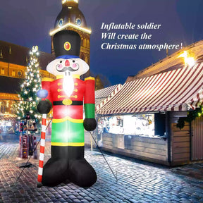 2.4M Inflatable Christmas Nutcracker Soldier Blow Up Xmas Decor Outdoor Party