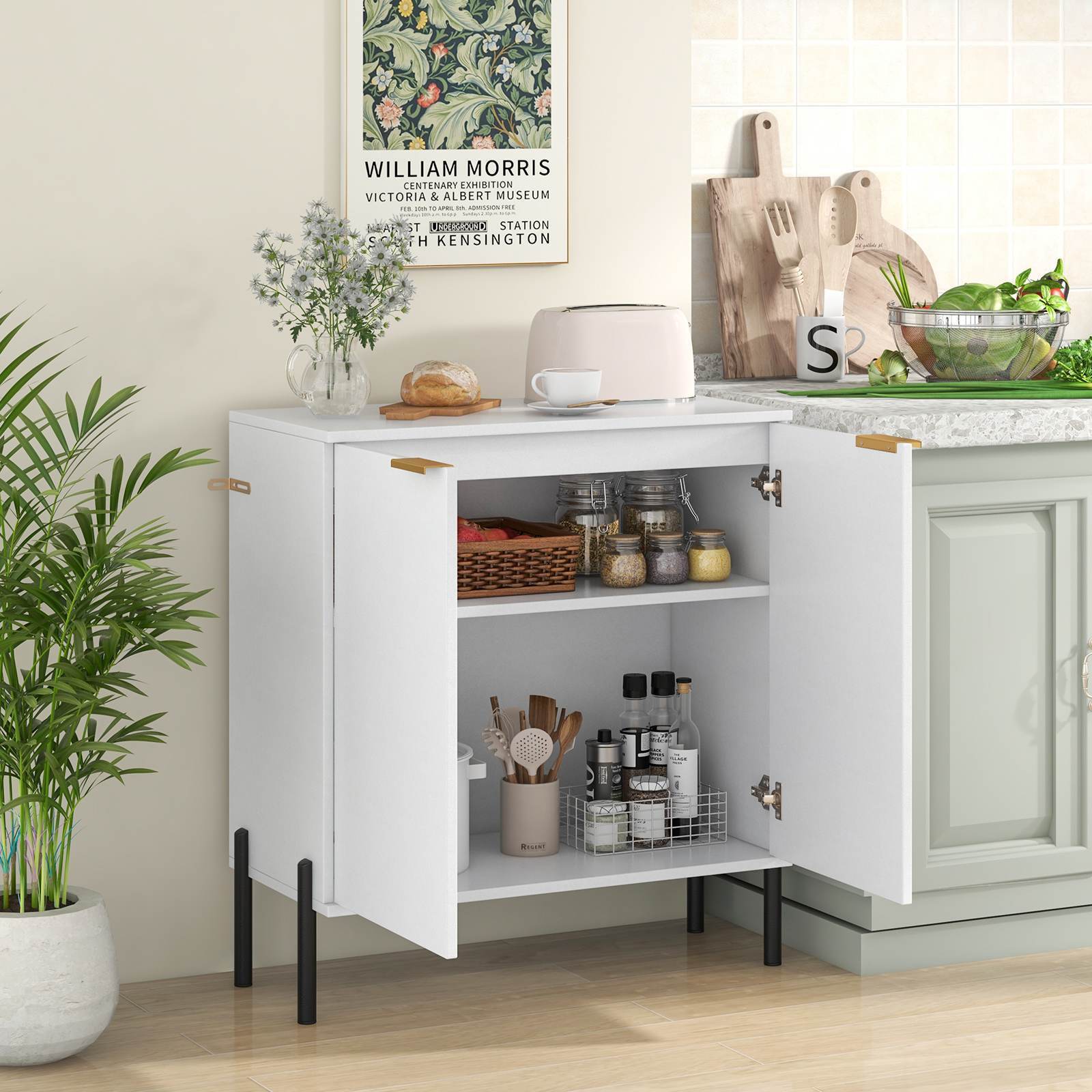 2-Door Buffet Storage Cabinet Sideboard Cabinet with Shelf Cupboard Kitchen Home