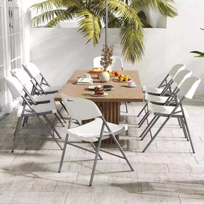 4 Pack Portable Seats w/ Metal Frame Stackable Folding Chairs for Indoor Outdoor