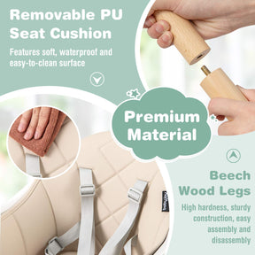 BABY JOY 6-in-1 Convertible Wooden High Chair Baby Highchair up to 6 Years Old