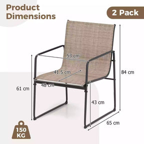 Outdoor Dining Chairs Set of 2 Patio Furniture Chair w/Breathable Seat &Backrest