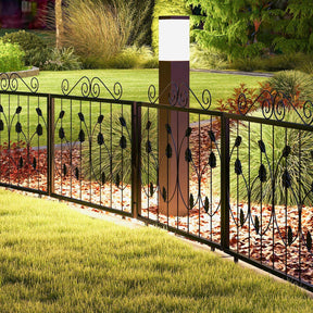 8PCS Metal Garden Flower Fence Outdoor Animal Barrier Panel Edging Rustproof