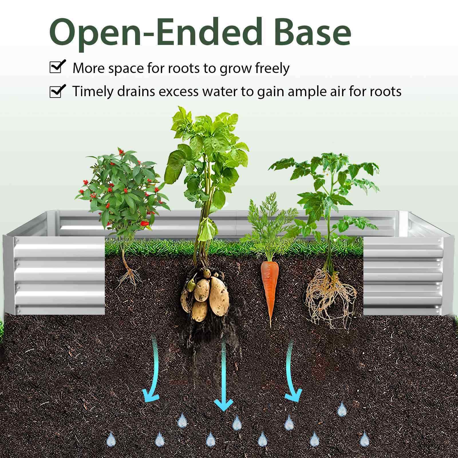 180 x 90 x 91cm Galvanized Raised Garden Bed w/ Greenhouse & Dual 2-Tier Windows