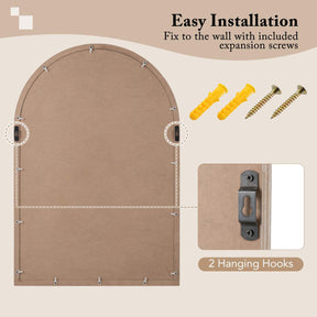 Farmhouse Wall Mounted Decorative Mirror Rustic Arched Window Pane Mirror
