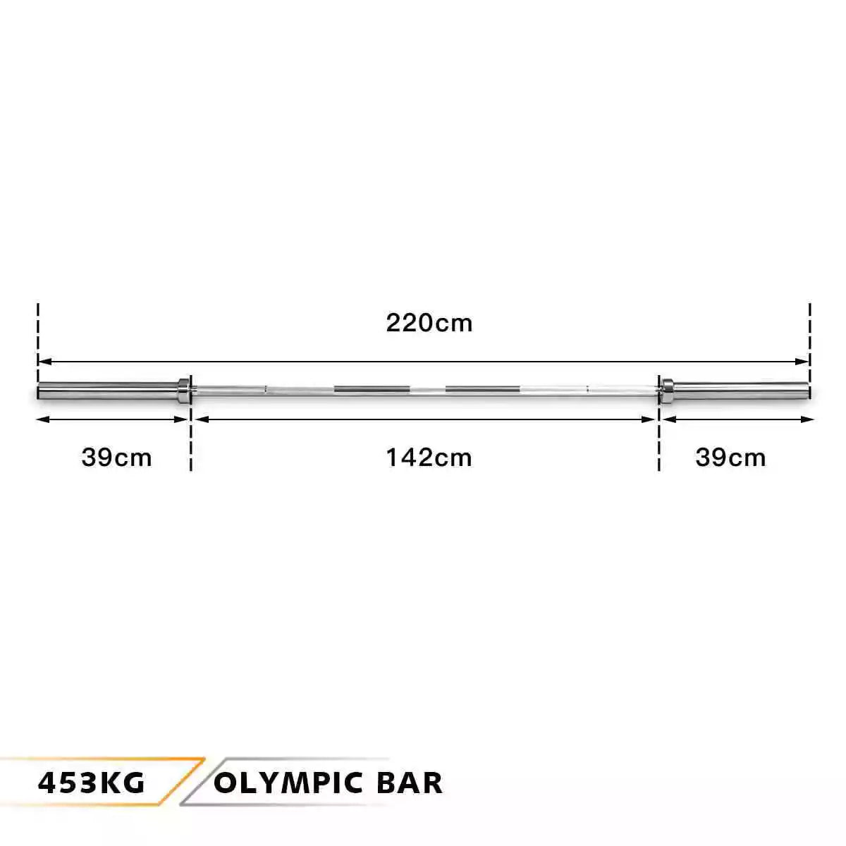 2.2m Olympic Weight Straight Bar for Home Gym