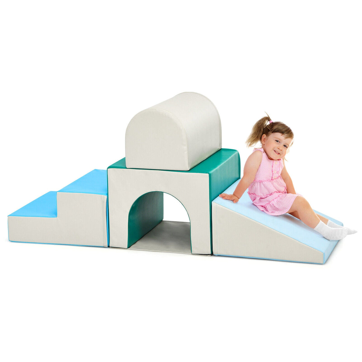 4-piece Single-Tunnel SoftZone Climb Crawl Activity Play Set Toddler Kid