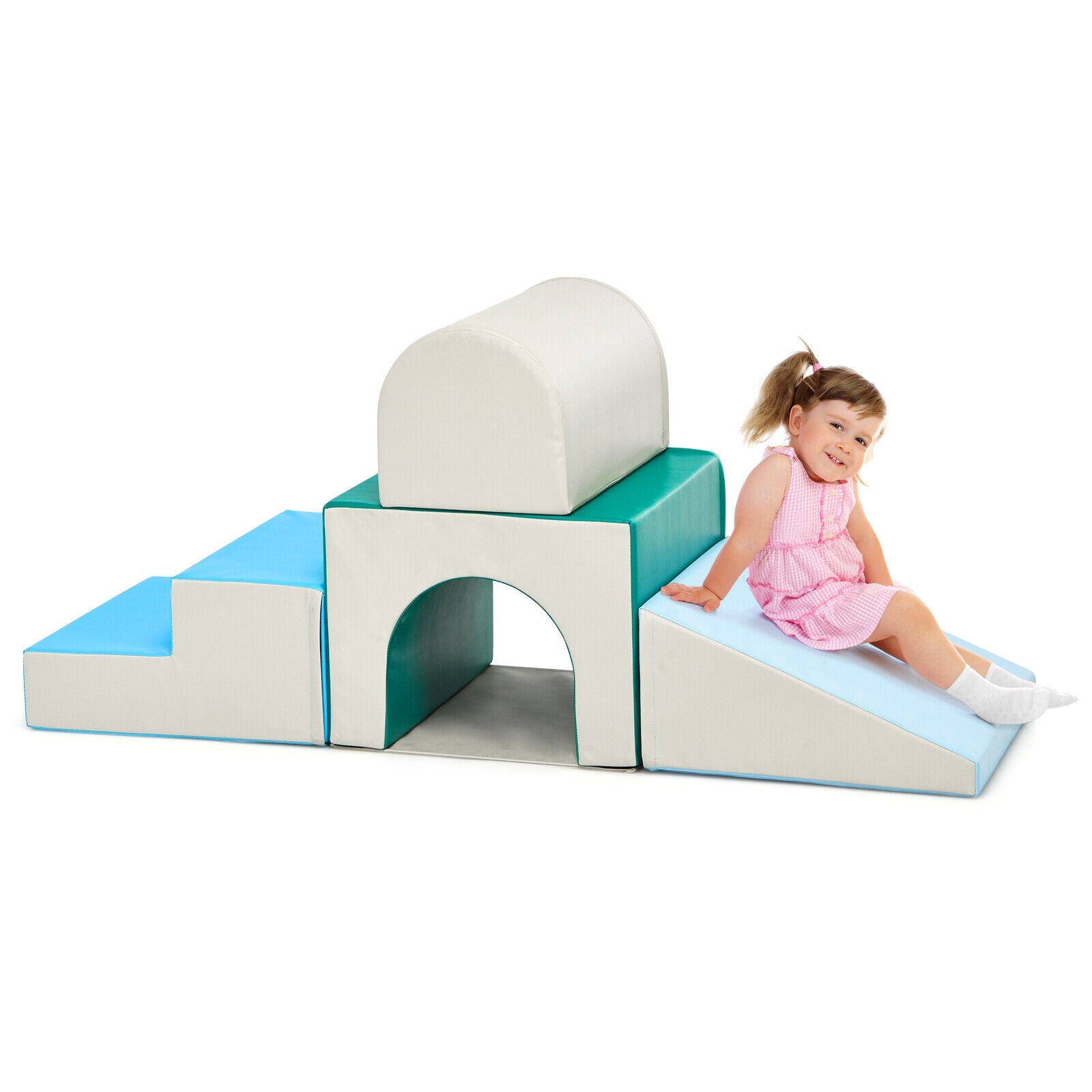 4-piece Single-Tunnel SoftZone Climb Crawl Activity Play Set Toddler Kid