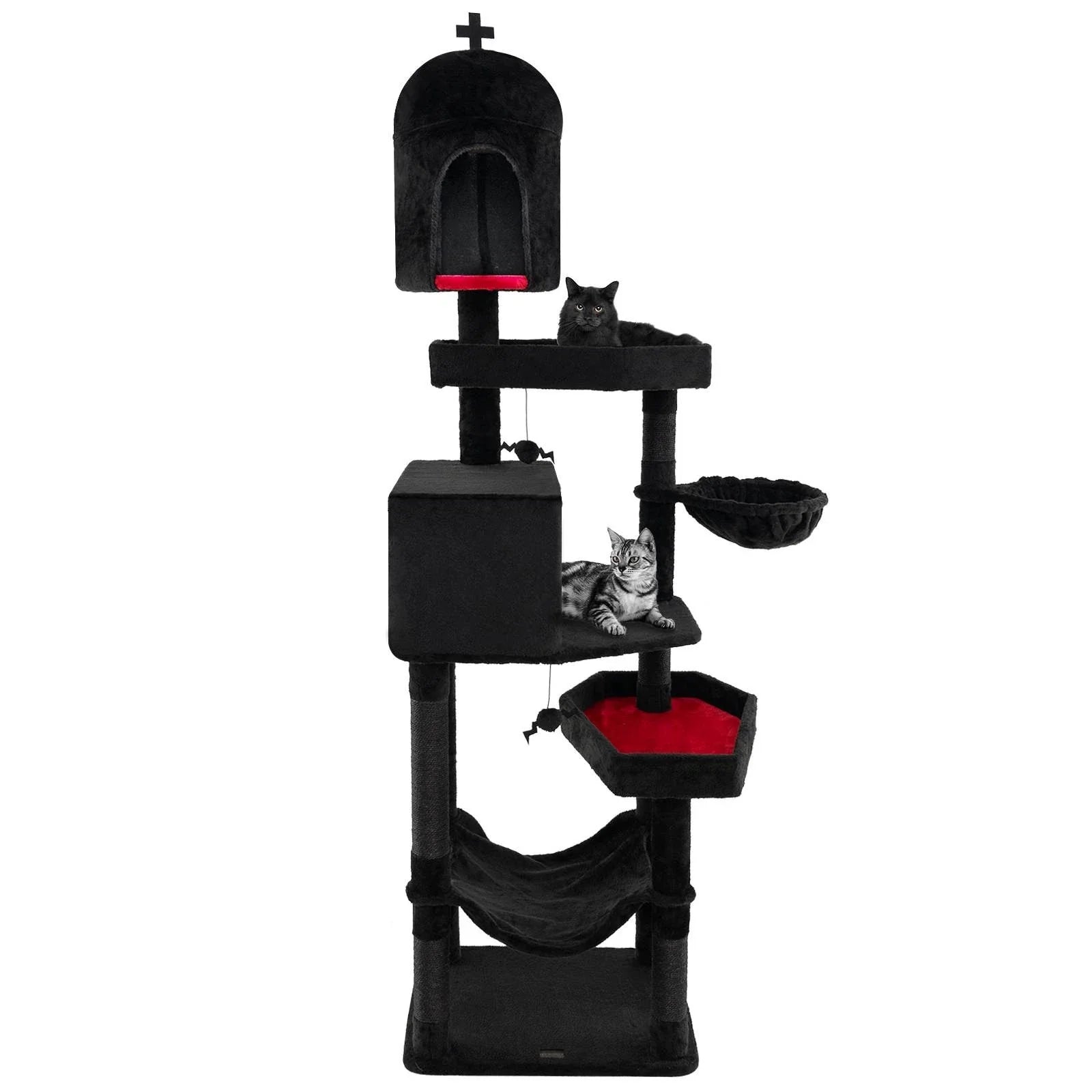 Gothic Cat Tree Indoor Extra Large Cat Tower w/ 2 Cat Condos & Scratching Posts