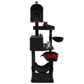Gothic Cat Tree Indoor Extra Large Cat Tower w/ 2 Cat Condos & Scratching Posts