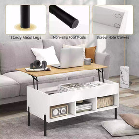 Lift Top Coffee Station Table w/ Rising Tabletop for Living Room Reception Room