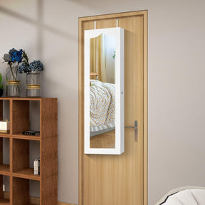 Jewelry Cabinet Armoire Full Length Mirror Wall/Door Mounted Storage Cabinet