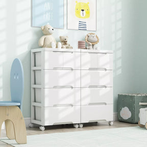 Giantex Rolling Storage Cabinet Vertical Storage Unit with Drawers Plastic Crafts