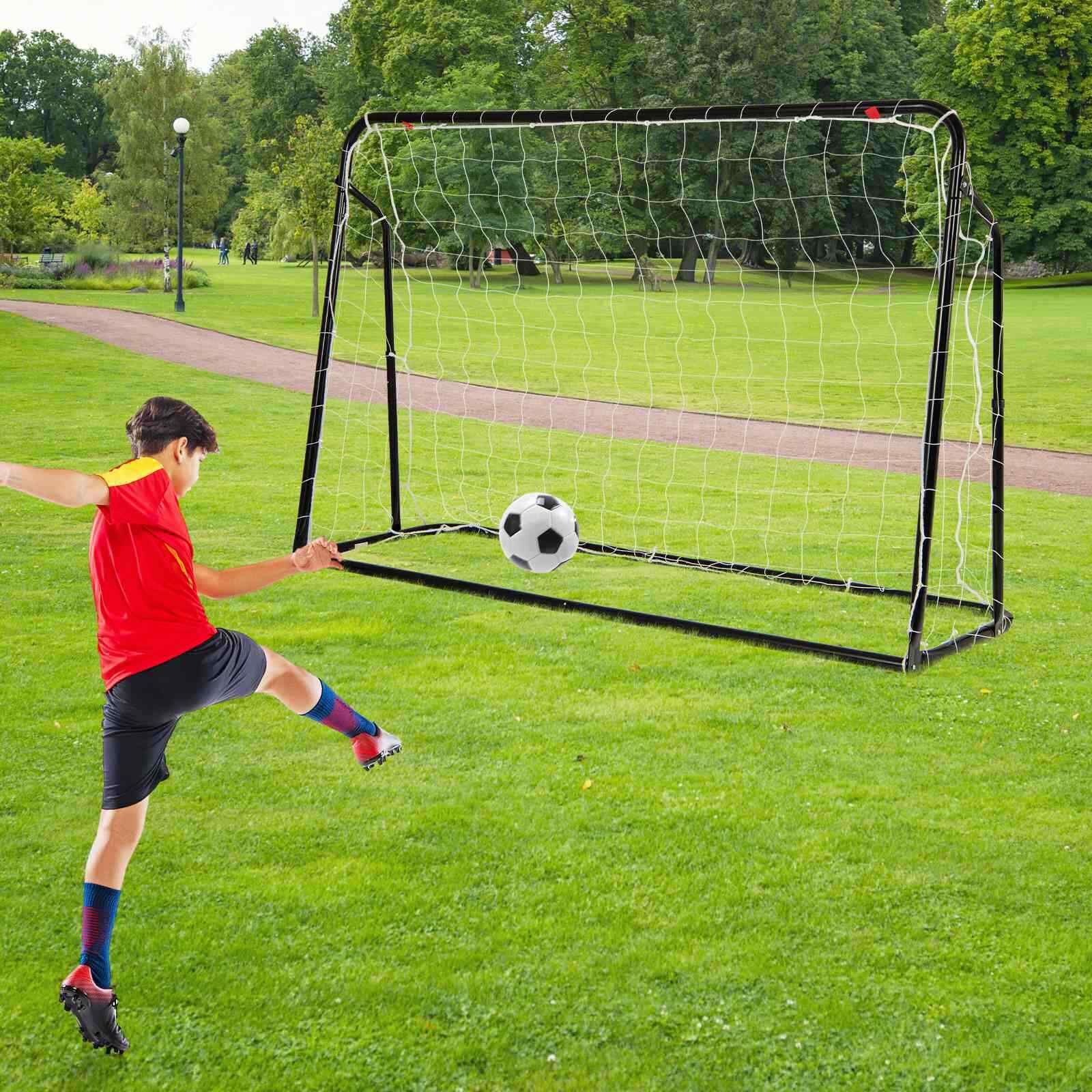 2-in-1 Kids Soccer Rebounder, 1.9m x 1.2m Adjustable Soccer Goal Set for 6+ Kids