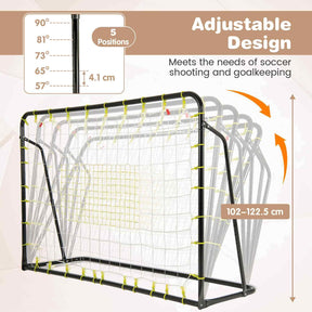 2-in-1 Kids Soccer Rebounder, 1.9m x 1.2m Adjustable Soccer Goal Set for 6+ Kids