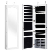 Jewelry Cabinet Armoire Full Length Mirror Wall/Door Mounted Storage Cabinet