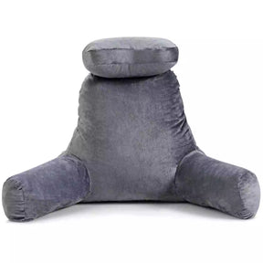 Detachable Big Bed Rest/Reading Pillow w/ Support Arms Plush & Memory Foam Fill