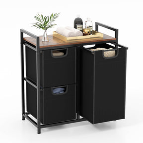 Laundry Hamper Basket Organizer w/ 3 Pull-out Removable Bags Countertop Bathroom