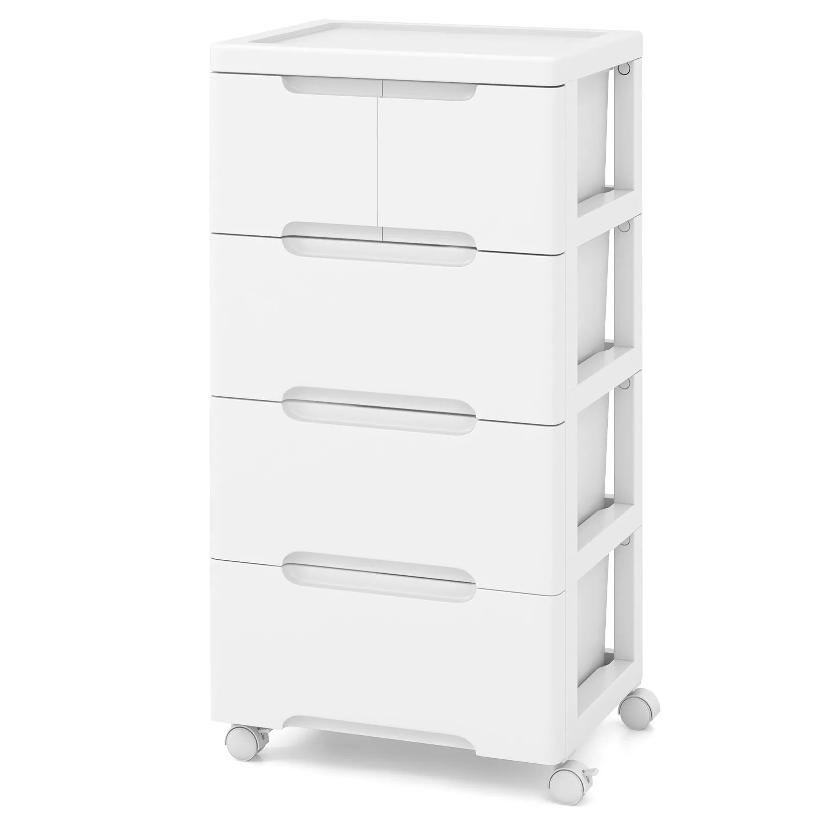 Giantex Rolling Storage Cabinet Vertical Storage Unit with Drawers Plastic Crafts