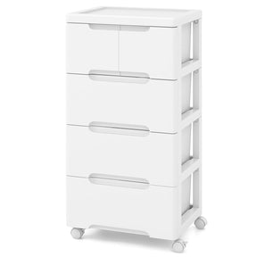 Giantex Rolling Storage Cabinet Vertical Storage Unit with Drawers Plastic Crafts