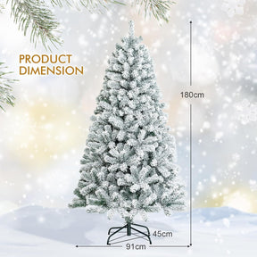 1.8M White Artificial Holiday Christmas Tree with 600 PVC Tips for Christmas Decoration